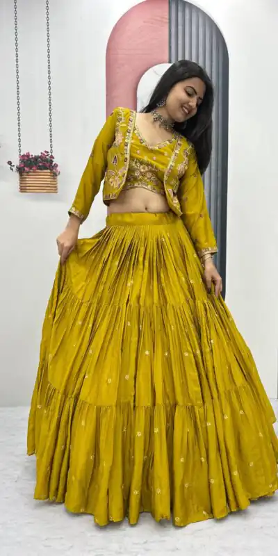 PC 538 Mustered in Lavender Chinon Thread & Embroidery Work Lehenga Choli . Exclusive Offer ₹2649. Delivery 4-6 Working Days. Shop now. | Lehenga, Bollywood Lehenga, Creative Lehenga, Designer Lehenga, Embroidered Lehenga, Party Wear Lehenga