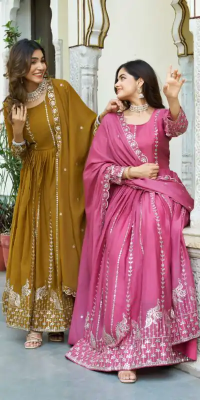 Ram 139 Mustered Star Georgette Gown Perfect for Wedding, Party, Family Gatherings, Haldi, Housewarming –. Grab it for ₹1949. Delivery 4-6 Working | Jump Suits, Salwar suit, Designer Suits, Casual Suits, Creative suits, Palazzo Suits, Party Wear Suits, Patiala Suits, Straight Suits