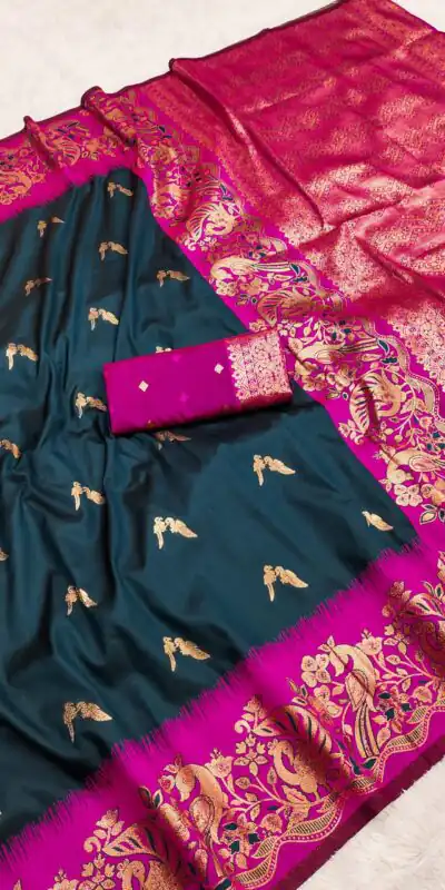 MB 3308 Navy Blue Banarasi Silk Saree Perfect for Wedding, Party, Holi, Reception, Raksha Bandhan – . Special Price ₹1999. Delivery 4-6 Working Days. Shop n | Sarees, Bollywood Sarees, Creative Sarees, Designer Sarees, Embroidered Sarees, Ethnic Saree, Modern Digital sarees, Party Wear Sarees