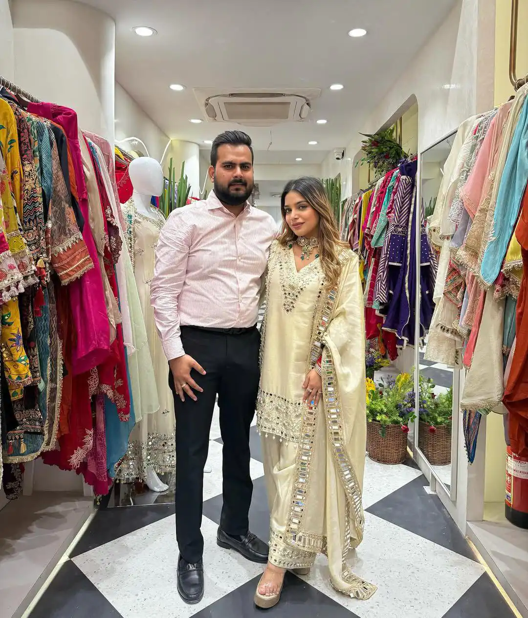 LG 2019 Off White Georgette with Embroidery Work & Mirror Work Salwar Suit . Available at ₹2149 only. Delivery 4-6 Working Days. Shop now. | Jump Suits, Salwar suit, Designer Suits, Casual Suits, Creative suits, Palazzo Suits, Party Wear Suits, Patiala Suits, Straight Suits