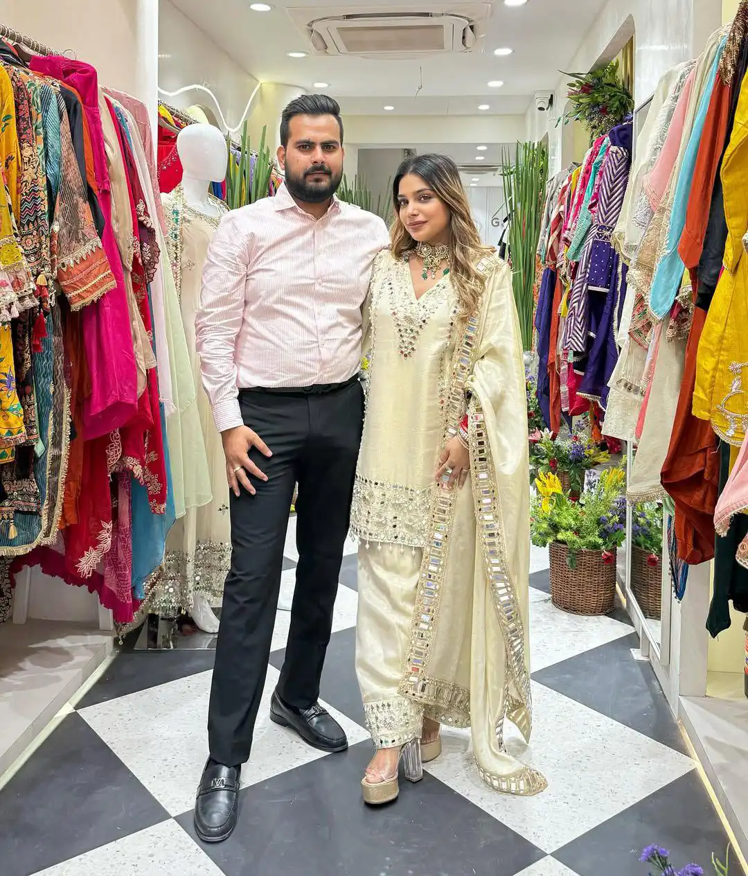 LG 2019 Off White Georgette with Embroidery Work & Mirror Work Salwar Suit . Available at ₹2149 only. Delivery 4-6 Working Days. Shop now. | Jump Suits, Salwar suit, Designer Suits, Casual Suits, Creative suits, Palazzo Suits, Party Wear Suits, Patiala Suits, Straight Suits