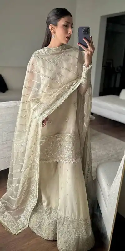 KF 1685 Off White in Tabby Organza Embroidery Work Salwar Suit . Introductory Price ₹2449. Delivery 4-6 Working Days. Shop now. | Jump Suits, Salwar suit, Designer Suits, Casual Suits, Creative suits, Palazzo Suits, Party Wear Suits, Patiala Suits, Straight Suits