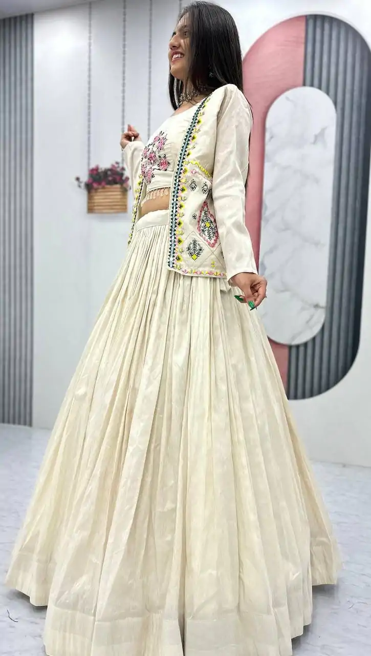 PC 522 Off White Tissue Simmer Lehenga Choli Perfect for Wedding, Party, Cultural Events, Diwali, Ganesh Chaturthi – . Exclusive Offer ₹3049. Deli | Jump Suits, Salwar suit, Designer Suits, Casual Suits, Creative suits, Palazzo Suits, Party Wear Suits, Patiala Suits, Straight Suits