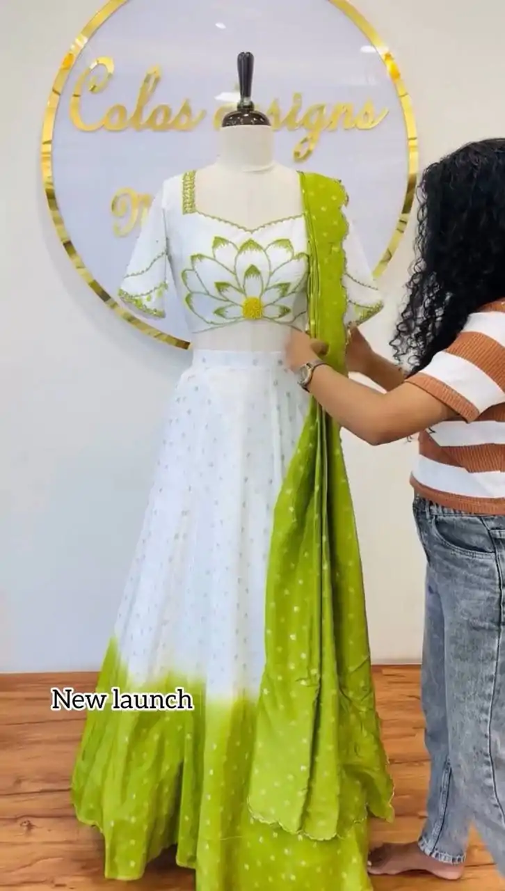 PC 500 Parrot Green in Color Chinon Digital Print Lehenga Choli . Wedding, Party, Festive, Events Festive Deal ₹2449. Delivery 4-6 Working Days. Shop now. | Lehenga, Bollywood Lehenga, Creative Lehenga, Designer Lehenga, Embroidered Lehenga, Party Wear Lehenga