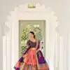LNB 1017 Peach Dola Silk Lehenga Choli. Perfect for Wedding, Party, Pooja, Reception, Bridal Wear – Available at ₹1899 only. Delivery 4-6 Working Day | Lehenga, Bollywood Lehenga, Creative Lehenga, Designer Lehenga, Embroidered Lehenga, Party Wear Lehenga