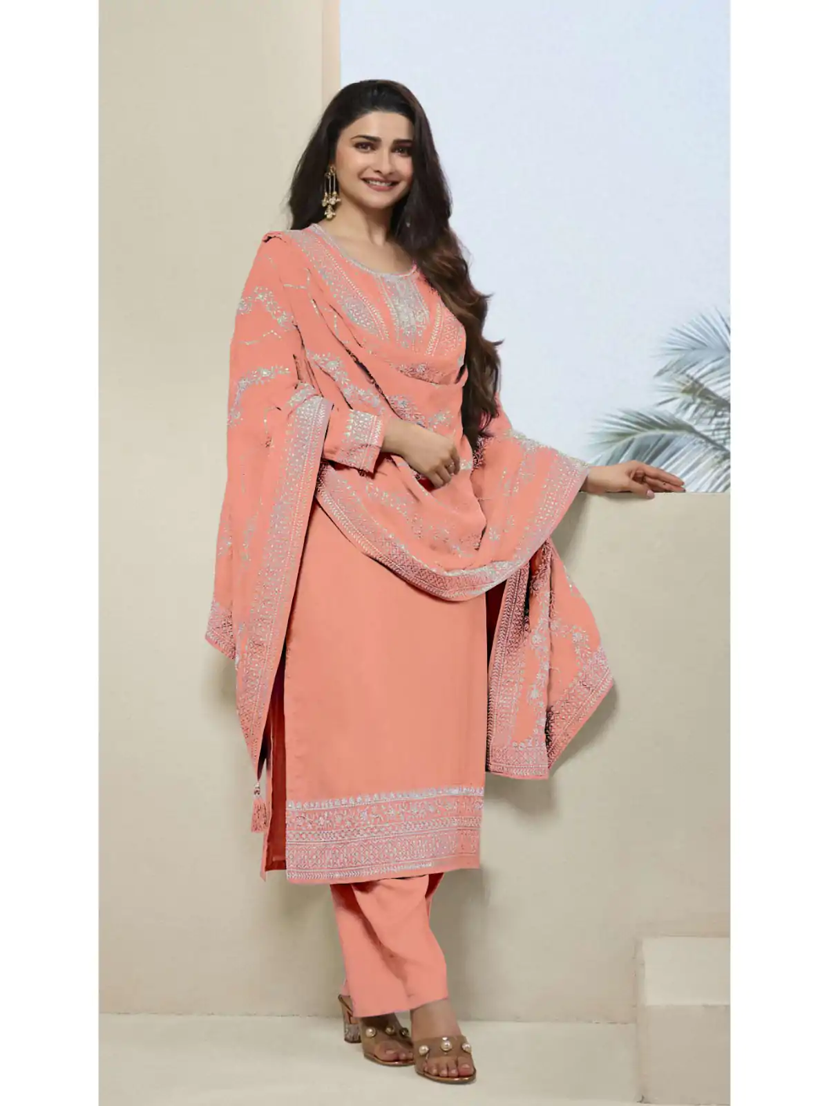 DS 64952 Peach in Vichitra Embroidery Work Salwar Suit . Wedding, Party, Festive, Events, Special Price ₹2049. Delivery 4-6 Working Days. Shop now. | Jump Suits, Salwar suit, Designer Suits, Casual Suits, Creative suits, Palazzo Suits, Party Wear Suits, Patiala Suits, Straight Suits