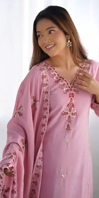 SSR 5005 Pink Chinnon Silk with Lace Work & Embroidery Work Salwar Suit . Now at just ₹1849. Delivery 4-6 Working Days. Shop now. | Jump Suits, Tops & Bottoms, Track Suits, Trendy Wear, Salwar suit, Designer Suits, Casual Suits, Creative suits, Palazzo Suits, Party Wear Suits, Patiala Suits, Straight Suits