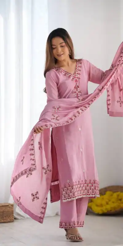 SSR 5005 Pink Chinnon Silk with Lace Work & Embroidery Work Salwar Suit . Now at just ₹1849. Delivery 4-6 Working Days. Shop now. | Jump Suits, Tops & Bottoms, Track Suits, Trendy Wear, Salwar suit, Designer Suits, Casual Suits, Creative suits, Palazzo Suits, Party Wear Suits, Patiala Suits, Straight Suits