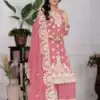 KF 1688 Pink Faux Georgette with Embroidery Work & Mirror Work Salwar Suit . Exclusive Offer ₹2099. Delivery 4-6 Working Days. Shop now. | Jump Suits, Salwar suit, Designer Suits, Casual Suits, Creative suits, Palazzo Suits, Party Wear Suits, Patiala Suits, Straight Suits