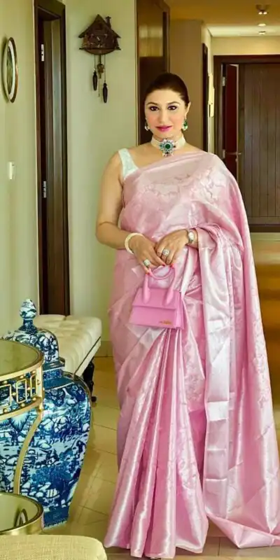 KPR 085 Pink Color Soft Lichi Silk Saree with Lace Work & Lace Border. Now at just ₹1299. Delivery 4-6 Working Days. Shop now. | Sarees, Bollywood Sarees, Creative Sarees, Designer Sarees, Embroidered Sarees, Ethnic Saree, Modern Digital sarees, Party Wear Sarees