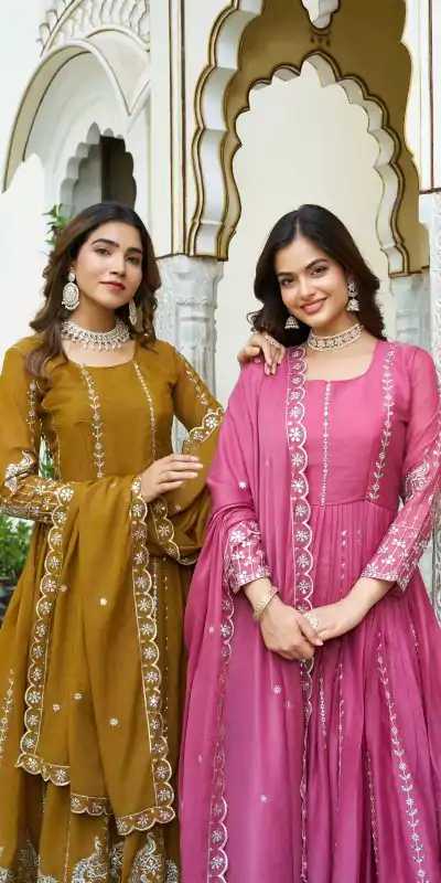 Ram 139 Pink Star Georgette Gown Perfect for Wedding, Party, Family Gatherings, Haldi, Housewarming –. Grab it for ₹1949. Delivery 4-6 Working | Jump Suits, Salwar suit, Designer Suits, Casual Suits, Creative suits, Palazzo Suits, Party Wear Suits, Patiala Suits, Straight Suits