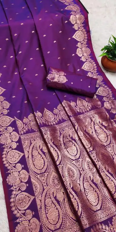 MB 142 Purple Banarasi Silk with Zari Work & Lace Work Saree . Affordable Price ₹1899. Delivery 4-6 Working Days. Shop now. | Sarees, Bollywood Sarees, Creative Sarees, Designer Sarees, Embroidered Sarees, Ethnic Saree, Modern Digital sarees, Party Wear Sarees