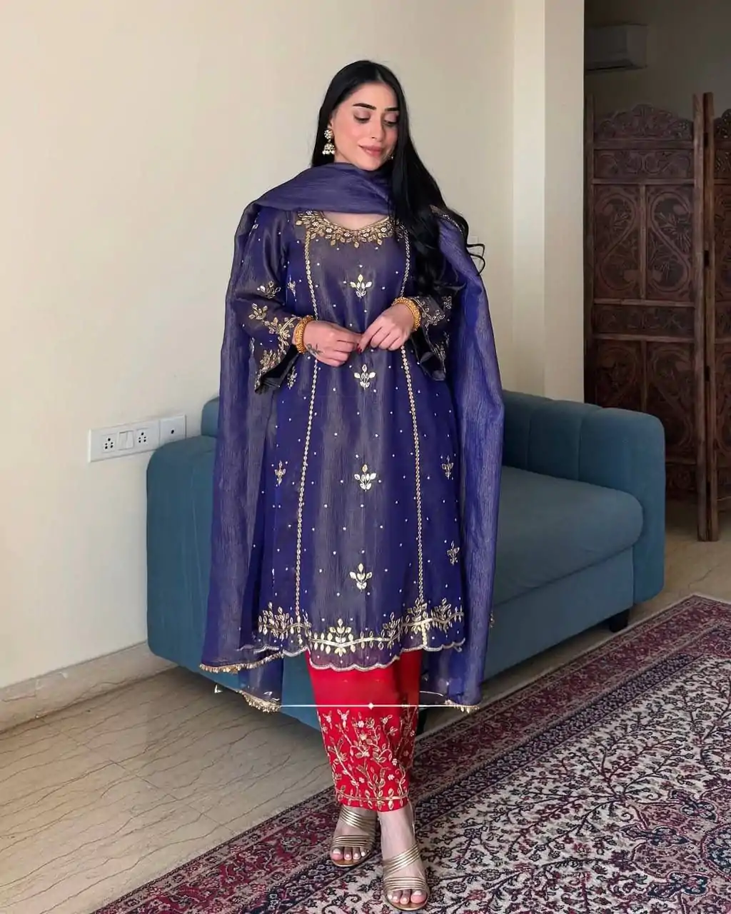 KF 1695 Purple Gold Crush Silk Salwar Suitwith Embroidery Work. Available at ₹1949 only. Delivery 4-6 Working Days. Shop now. | Jump Suits, Salwar suit, Designer Suits, Casual Suits, Creative suits, Palazzo Suits, Party Wear Suits, Patiala Suits, Straight Suits