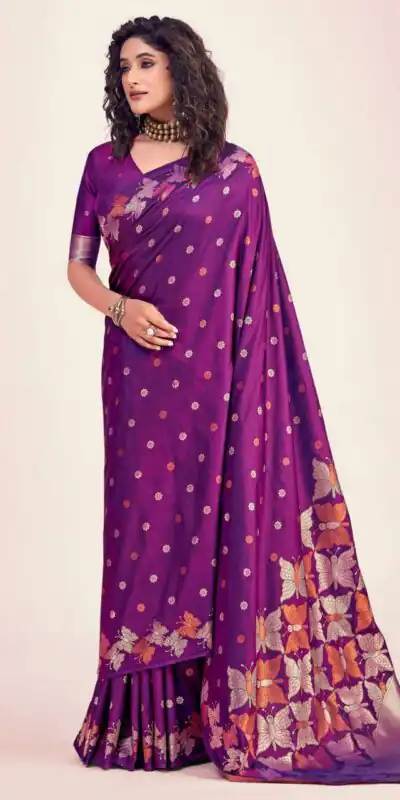 KPR 256 Purple in Soft Lichi Silk Lace Border & Lace Work Saree . Special Price ₹1449. Delivery 4-6 Working Days. Shop now. | Sarees, Bollywood Sarees, Creative Sarees, Designer Sarees, Embroidered Sarees, Ethnic Saree, Modern Digital sarees, Party Wear Sarees