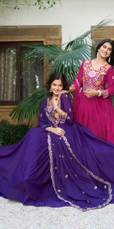 Ram 105 Rani Pink Star Georgette Gown with Embroidery Work & Thread Embroidery. Get it for ₹2049. Delivery 4-6 Working Days. Shop now. | Jump Suits, Salwar suit, Designer Suits, Casual Suits, Creative suits, Palazzo Suits, Party Wear Suits, Patiala Suits, Straight Suits