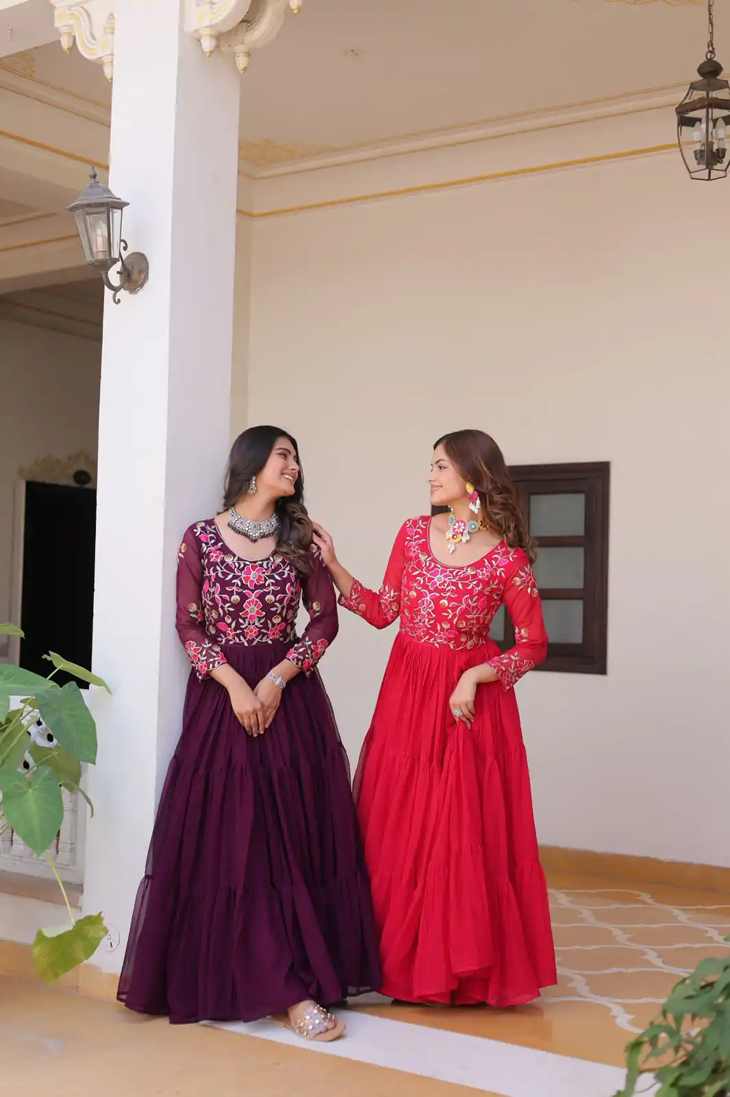 Ram 082 Red Fox Georgette Gown Perfect for Wedding, Party, Sangeet, Durga Puja, Reception – . Grab it for ₹1849. Delivery 4-6 Working Days. Shop now. | Jump Suits, Salwar suit, Designer Suits, Casual Suits, Creative suits, Palazzo Suits, Party Wear Suits, Patiala Suits, Straight Suits