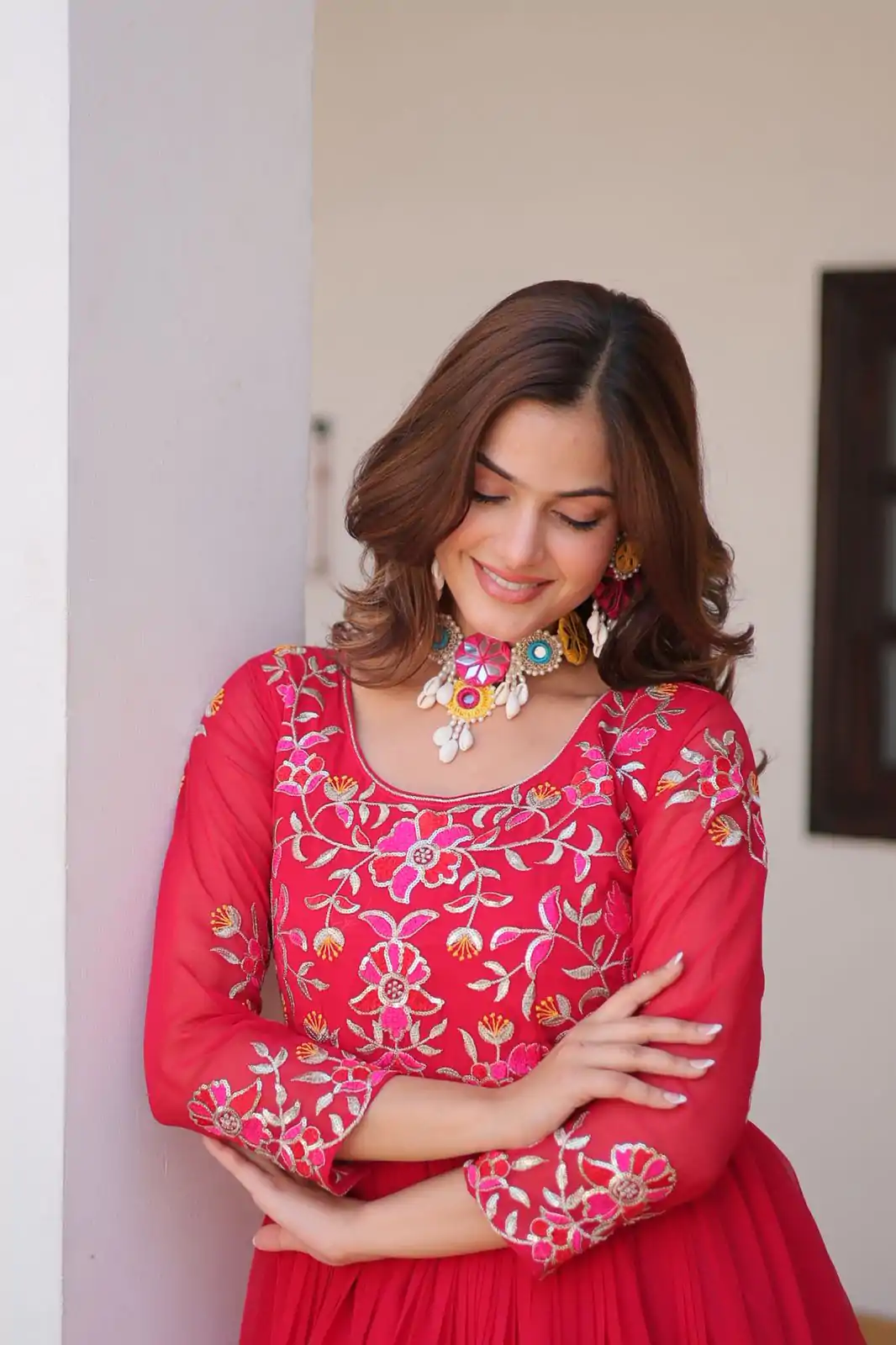 Ram 082 Red Fox Georgette Gown Perfect for Wedding, Party, Sangeet, Durga Puja, Reception – . Grab it for ₹1849. Delivery 4-6 Working Days. Shop now. | Jump Suits, Salwar suit, Designer Suits, Casual Suits, Creative suits, Palazzo Suits, Party Wear Suits, Patiala Suits, Straight Suits