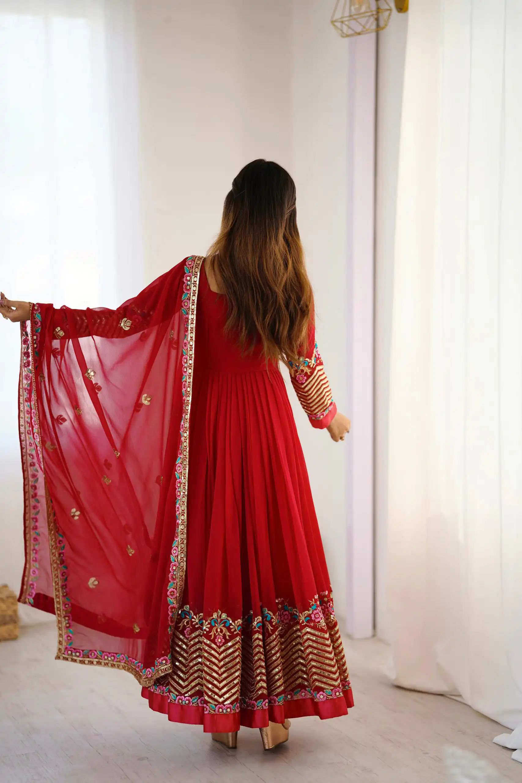 ZF 5010 Red Georgette Gown Perfect for Wedding, Party, Pooja, Ethnic Day, Karwa Chauth – . Best Price ₹2049. Delivery 4-6 Working Days. Shop now. | Jump Suits, Salwar suit, Designer Suits, Casual Suits, Creative suits, Palazzo Suits, Party Wear Suits, Patiala Suits, Straight Suits