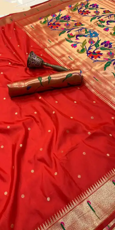 Red Pure Banarasi Silk Zari Work Saree