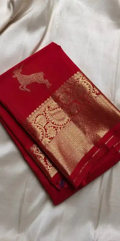 KPR 239 Red Soft Lichi Silk Saree Perfect for Wedding, Party, Haldi, Onam, Pooja – . Special Price ₹1499. Delivery 4-6 Working Days. Shop now. | Sarees, Bollywood Sarees, Creative Sarees, Designer Sarees, Embroidered Sarees, Ethnic Saree, Modern Digital sarees, Party Wear Sarees