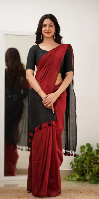 Red Soft Lilian Slab Rich Pallu Saree