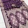 MB 43 Royal Purple Color Banarasi silk Saree with Lace Work & Zari Work. Wedding, Party, Festive Grab it for ₹1899. Delivery 4-6 Working Days. Shop now. | Sarees, Bollywood Sarees, Creative Sarees, Designer Sarees, Embroidered Sarees, Ethnic Saree, Modern Digital sarees, Party Wear Sarees