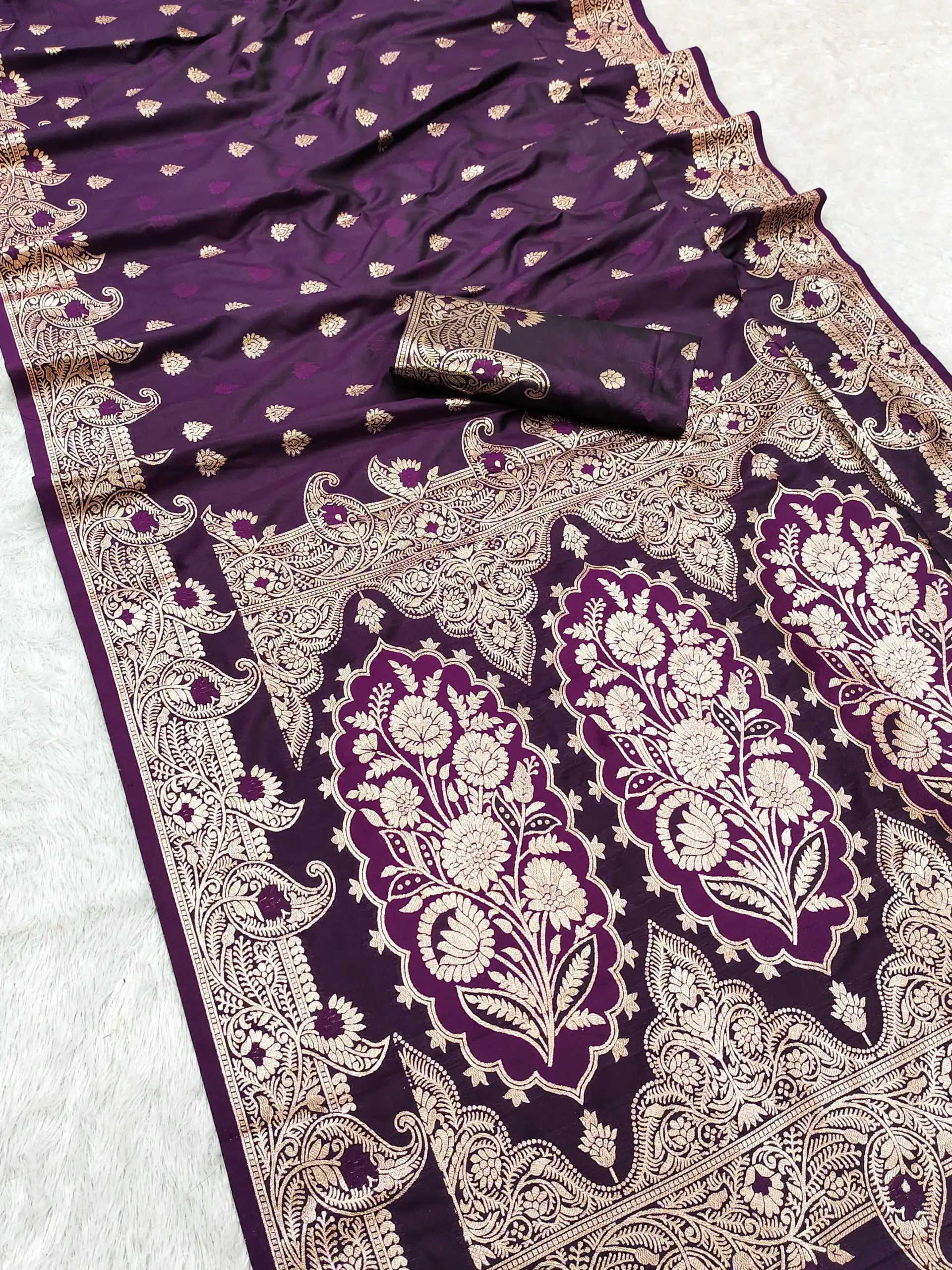 MB 43 Royal Purple Color Banarasi silk Saree with Lace Work & Zari Work. Wedding, Party, Festive Grab it for ₹1899. Delivery 4-6 Working Days. Shop now. | Sarees, Bollywood Sarees, Creative Sarees, Designer Sarees, Embroidered Sarees, Ethnic Saree, Modern Digital sarees, Party Wear Sarees