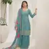 FC V 67831 Sky Blue in Viscose Chinon Zari Work & Embroidery Work Salwar Suit . Grab it for ₹3049. Delivery 4-6 Working Days. Shop now. | Jump Suits, Salwar suit, Designer Suits, Casual Suits, Creative suits, Palazzo Suits, Party Wear Suits, Patiala Suits, Straight Suits