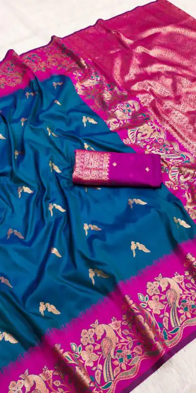 MB 3308 Teal Banarasi Silk Saree Perfect for Wedding, Party, Holi, Reception, Raksha Bandhan – . Special Price ₹1999. Delivery 4-6 Working Days. Shop n | Sarees, Bollywood Sarees, Creative Sarees, Designer Sarees, Embroidered Sarees, Ethnic Saree, Modern Digital sarees, Party Wear Sarees