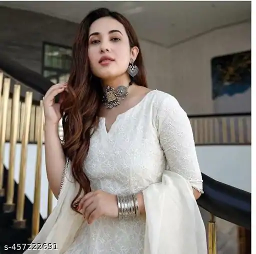 MF 511 White Cotton with Lace Work Gown . Wedding, Party, Festive, Events, Affordable Price ₹1549. Delivery 4-6 Working Days. Shop now. | Gowns, Bollywood Gowns, Creative Gowns, Designer Gowns, Embroidered Gowns, Party Wear Gowns