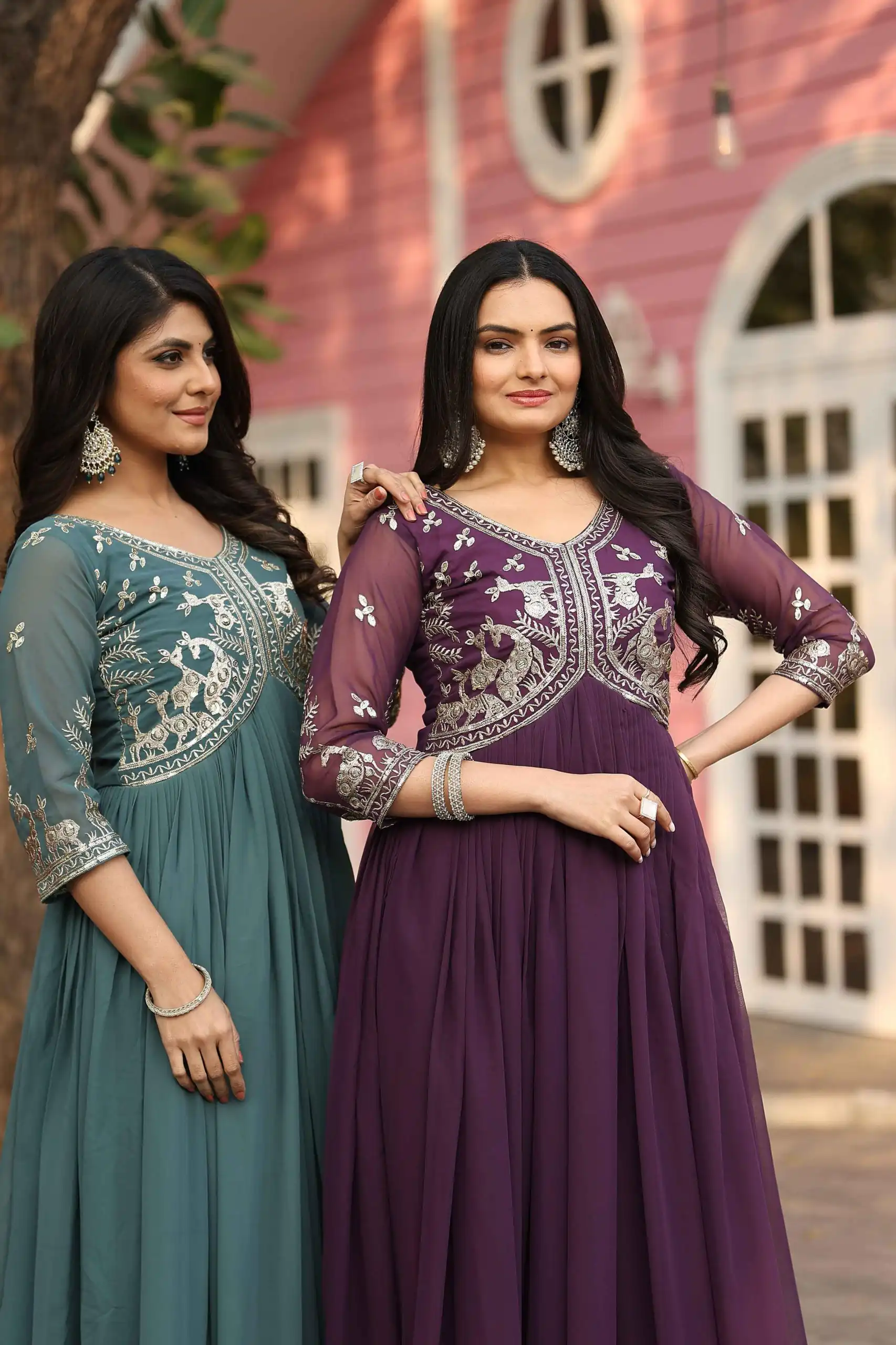 Ram 089 Wine Fox Georgette Gown with Designer Work. Wedding, Party, Festive, Events Introductory Price ₹1749. Delivery 4-6 Working Days. Shop now. | Jump Suits, Salwar suit, Designer Suits, Casual Suits, Creative suits, Palazzo Suits, Party Wear Suits, Patiala Suits, Straight Suits