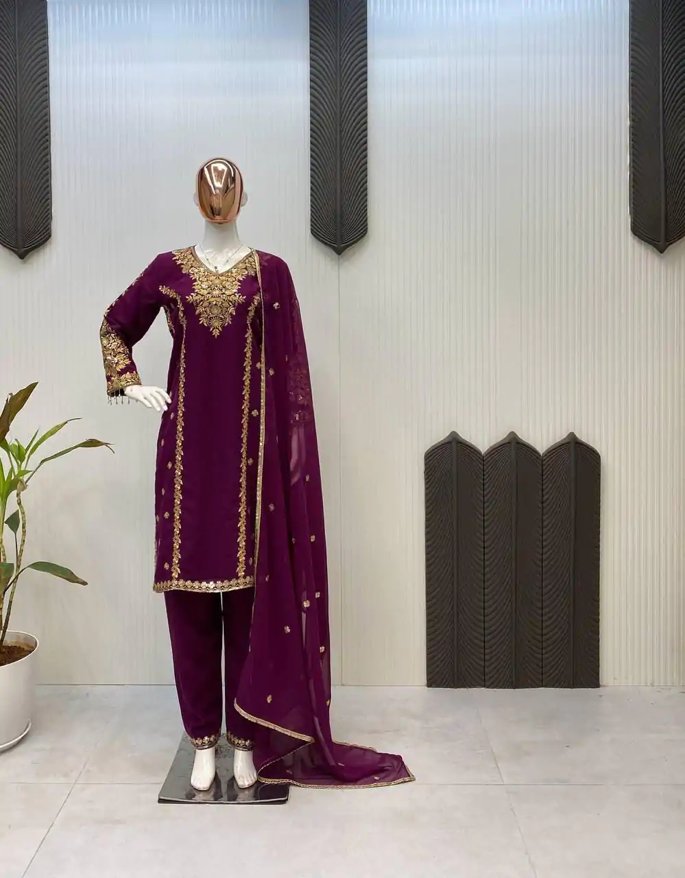 LG 1933 Wine Georgette with Embroidery Work & Lace Work Salwar Suit . Get it for ₹1899. Delivery 4-6 Working Days. Shop now. | Jump Suits, Salwar suit, Designer Suits, Casual Suits, Creative suits, Palazzo Suits, Party Wear Suits, Patiala Suits, Straight Suits