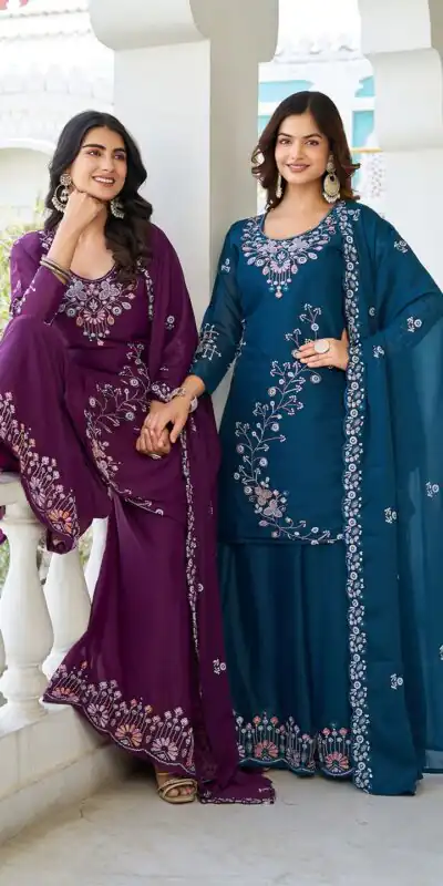 Ram 103 Wine Color Star Georgette Salwar Suit with Embroidery Work. Get it for ₹3049. Delivery 4-6 Working Days. Shop now. | Jump Suits, Salwar suit, Designer Suits, Casual Suits, Creative suits, Palazzo Suits, Party Wear Suits, Patiala Suits, Straight Suits
