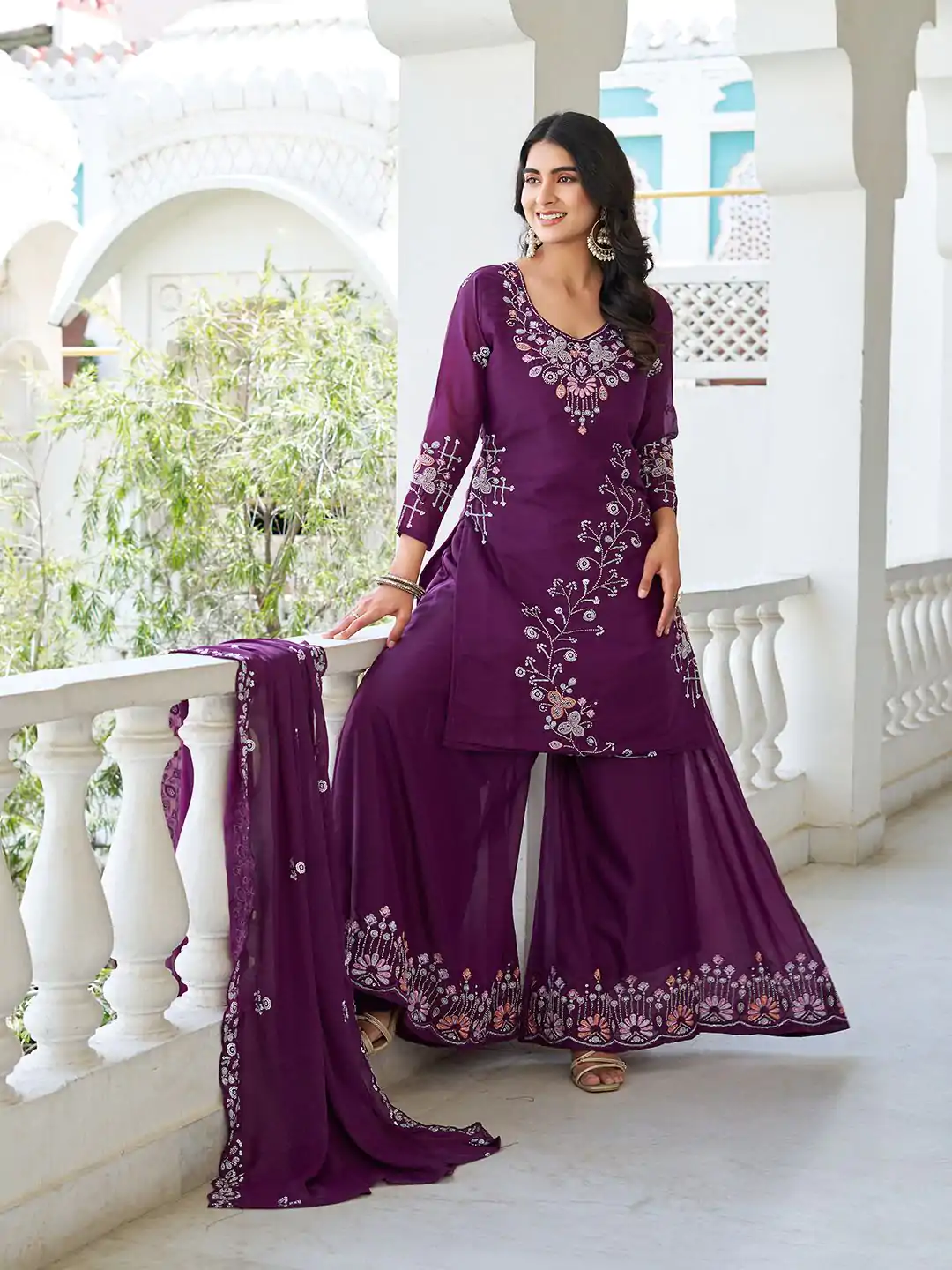 Ram 103 Wine Color Star Georgette Salwar Suit with Embroidery Work. Get it for ₹3049. Delivery 4-6 Working Days. Shop now. | Jump Suits, Salwar suit, Designer Suits, Casual Suits, Creative suits, Palazzo Suits, Party Wear Suits, Patiala Suits, Straight Suits
