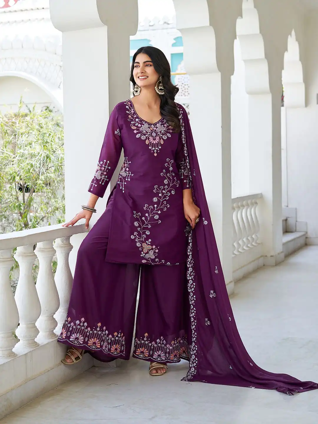 Ram 103 Wine Color Star Georgette Salwar Suit with Embroidery Work. Get it for ₹3049. Delivery 4-6 Working Days. Shop now. | Jump Suits, Salwar suit, Designer Suits, Casual Suits, Creative suits, Palazzo Suits, Party Wear Suits, Patiala Suits, Straight Suits