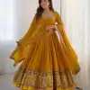 ZF 5010 Yellow Georgette Gown Perfect for Wedding, Party, Pooja, Ethnic Day, Karwa Chauth – . Best Price ₹2049. Delivery 4-6 Working Days. Shop now. | Jump Suits, Salwar suit, Designer Suits, Casual Suits, Creative suits, Palazzo Suits, Party Wear Suits, Patiala Suits, Straight Suits