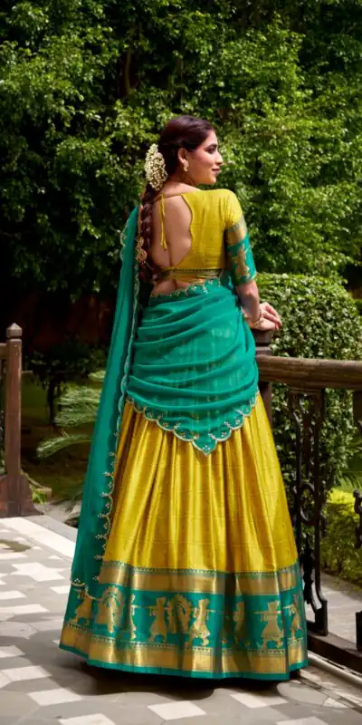 LNB 2028 Yellow Embroidery Work & Zari Work Lehenga Choli in Cream Poly Cotton. Available at ₹1999 only. Delivery 4-6 Working Days. Shop now. | Lehenga, Bollywood Lehenga, Creative Lehenga, Designer Lehenga, Embroidered Lehenga, Party Wear Lehenga