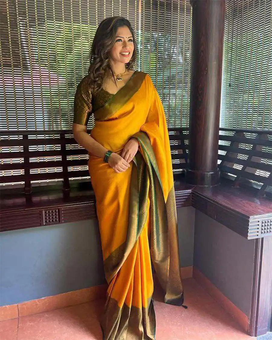 KPR 143 Yellow Color Soft Lichi Silk with Designer Work Saree . Special Price ₹1449. Delivery 4-6 Working Days. Shop now. | Sarees, Bollywood Sarees, Creative Sarees, Designer Sarees, Embroidered Sarees, Ethnic Saree, Modern Digital sarees, Party Wear Sarees