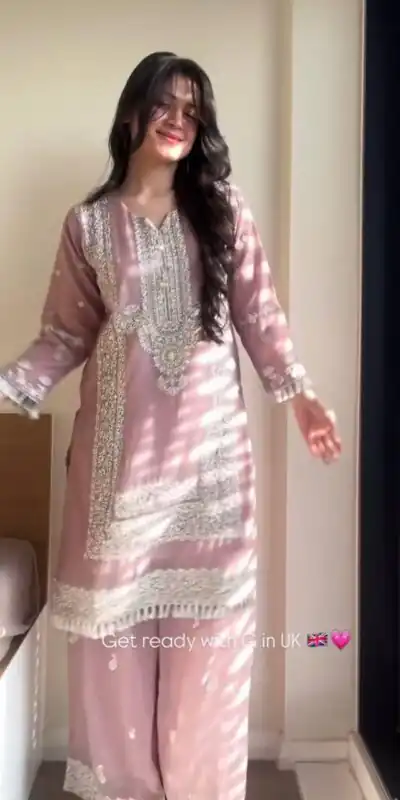 BT 5017 Baby Pink Fox Georgette Salwar Suit with Sequins Work & Embroidery Work. Get it for ₹2399. Delivery 4-6 Working Days. Shop now. | Jump Suits, Tops & Bottoms, Track Suits, Trendy Wear, Salwar suit, Designer Suits, Casual Suits, Creative suits, Palazzo Suits, Party Wear Suits, Patiala Suits, Straight Suits