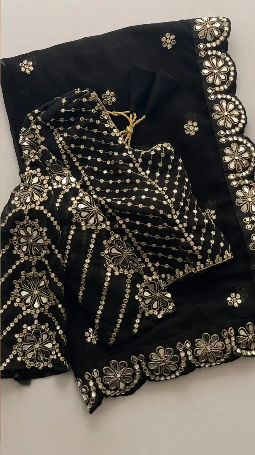 DF 3457 Black Color Georgette Sequence Original Mirror Work Saree Casual, Wedding, Festive, Events . Expected Delivery  4-6 Working Days @2099/- only                                                                                | Sarees, Bollywood Sarees, Creative Sarees, Designer Sarees, Embroidered Sarees, Ethnic Saree, Modern Digital sarees, Party Wear Sarees