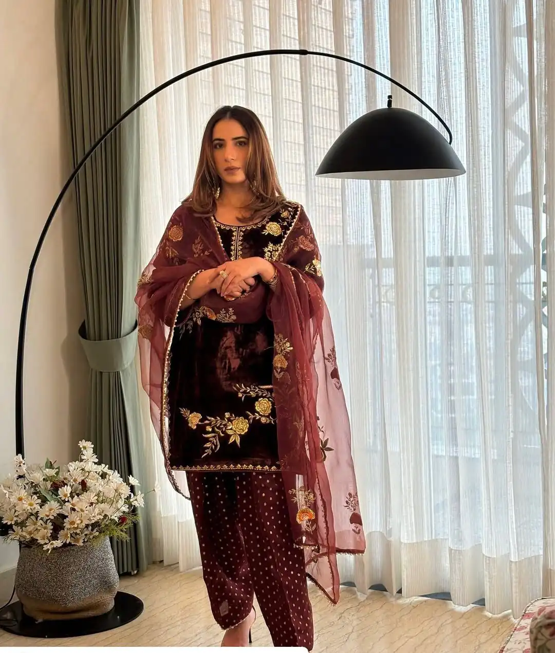 BE 408 Brown Soft Organza Salwar Suit with Lace Work & Embroidery Work. Special Price ₹2049. Delivery 4-6 Working Days. Shop now. | Lehenga, Bollywood Lehenga, Creative Lehenga, Designer Lehenga, Embroidered Lehenga, Party Wear Lehenga