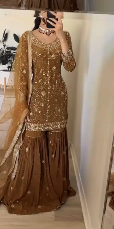 ZSR 3151 Chiku in Georgette Embroidery Work & Lace Work Salwar Suit With. Festive Deal ₹2149. Delivery 4-6 Working Days. Shop now. | Jump Suits, Tops & Bottoms, Track Suits, Trendy Wear, Salwar suit, Designer Suits, Casual Suits, Creative suits, Palazzo Suits, Party Wear Suits, Patiala Suits, Straight Suits