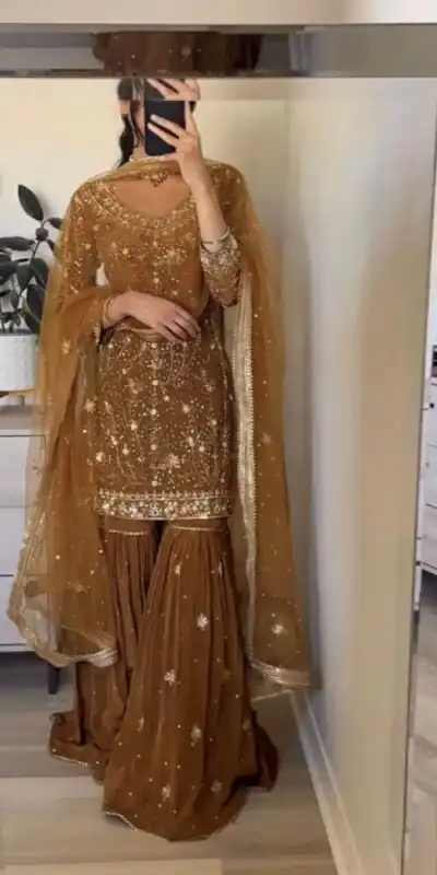 ZSR 3151 Chiku in Georgette Embroidery Work & Lace Work Salwar Suit With. Festive Deal ₹2149. Delivery 4-6 Working Days. Shop now. | Jump Suits, Tops & Bottoms, Track Suits, Trendy Wear, Salwar suit, Designer Suits, Casual Suits, Creative suits, Palazzo Suits, Party Wear Suits, Patiala Suits, Straight Suits