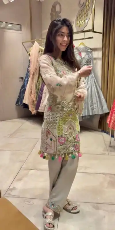 BT 5010 Cream in Faux Georgette Mirror Work & Embroidery Work Salwar Suit . Exclusive Offer ₹2099. Delivery 4-6 Working Days. Shop now. | Jump Suits, Tops & Bottoms, Track Suits, Trendy Wear, Salwar suit, Designer Suits, Casual Suits, Creative suits, Palazzo Suits, Party Wear Suits, Patiala Suits, Straight Suits