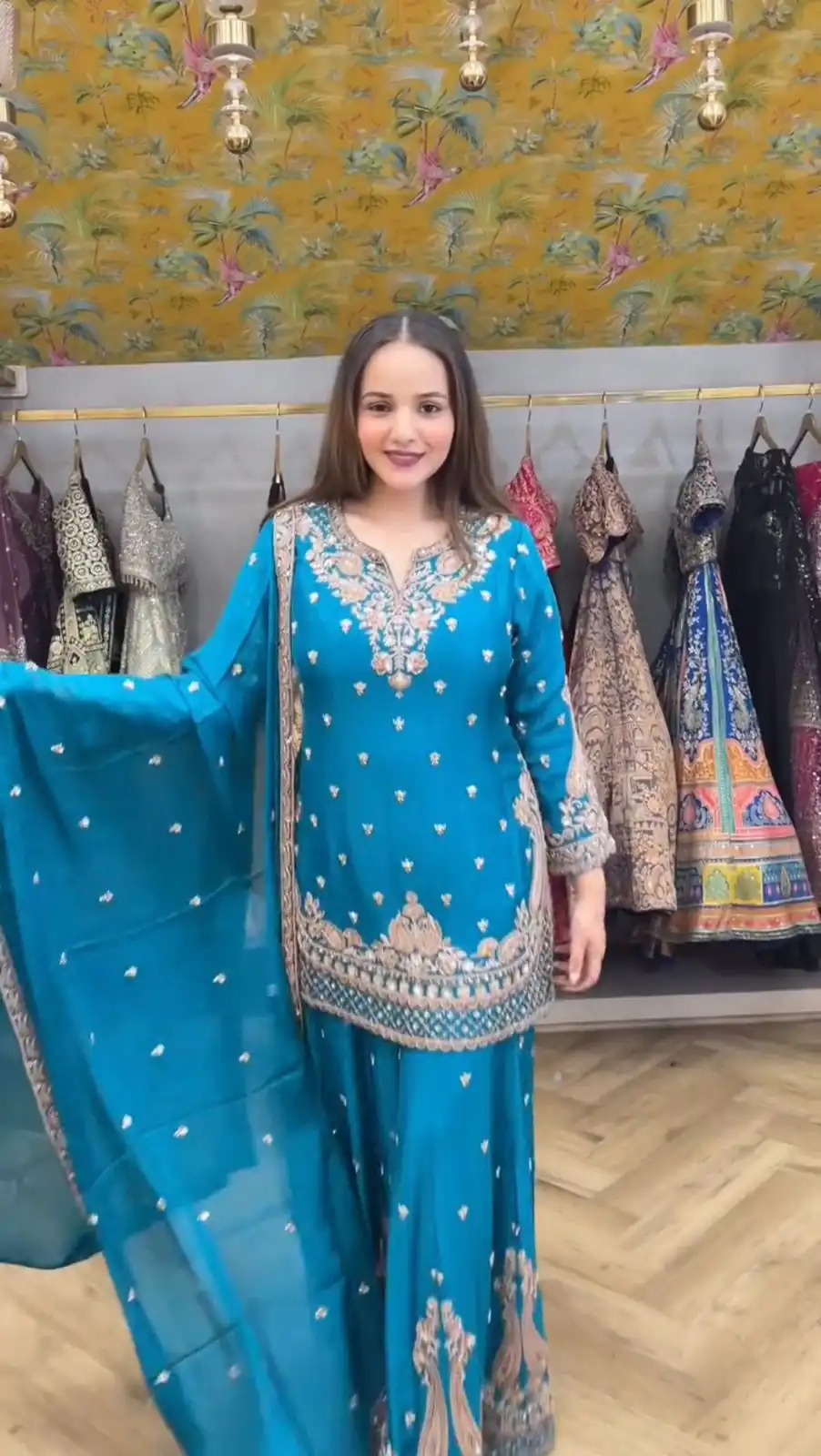 LG 2029 Firozi Chinon Salwar Suit with Embroidery Work. Wedding, Party, Festive, Events, Special Price ₹2399. Delivery 4-6 Working Days. Shop now. | Jump Suits, Tops & Bottoms, Track Suits, Trendy Wear, Salwar suit, Designer Suits, Casual Suits, Creative suits, Palazzo Suits, Party Wear Suits, Patiala Suits, Straight Suits