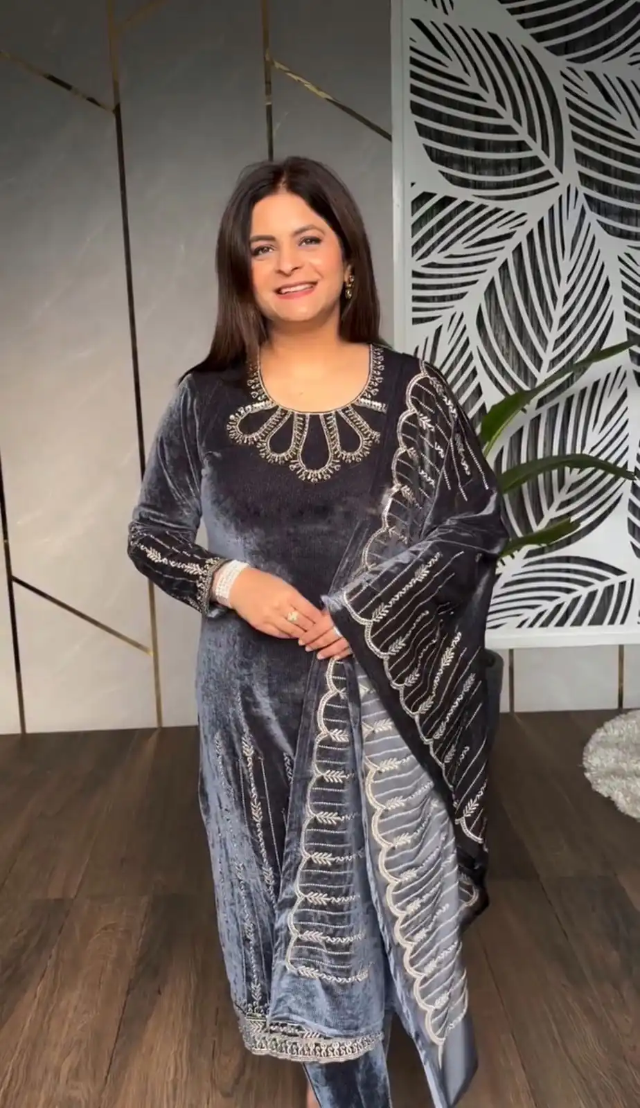 SRK 5211 Grey in Viscose Velvet Embroidery Work & Lace Work Salwar Suit . Grab it for ₹1999. Delivery 4-6 Working Days. Shop now. | Jump Suits, Tops & Bottoms, Track Suits, Trendy Wear, Salwar suit, Designer Suits, Casual Suits, Creative suits, Palazzo Suits, Party Wear Suits, Patiala Suits, Straight Suits