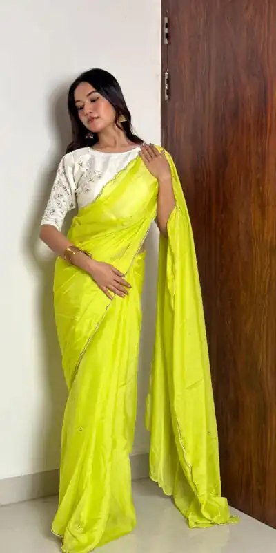 AC CHERRY Lemon Yellow Soft Organza With Handwork Saree Wedding, Party, Festive, Events Affordable Price ₹2099. Delivery 4-6 Working Days. Shop now. | Sarees, Bollywood Sarees, Creative Sarees, Designer Sarees, Embroidered Sarees, Ethnic Saree, Modern Digital sarees, Party Wear Sarees