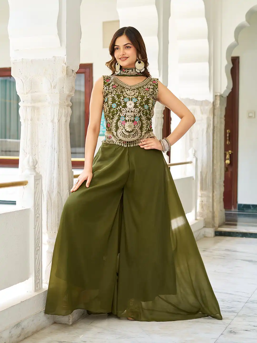Ram 107 Mahendi in Color Star Georgette Embroidery Work Salwar Suit . Festive Deal ₹2099. Delivery 4-6 Working Days. Shop now. | Jump Suits, Salwar suit, Designer Suits, Casual Suits, Creative suits, Palazzo Suits, Party Wear Suits, Patiala Suits, Straight Suits