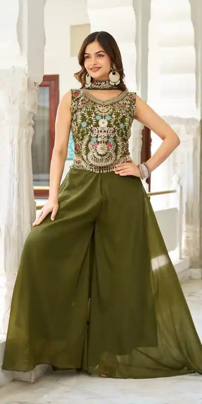 Ram 107 Mahendi in Color Star Georgette Embroidery Work Salwar Suit . Festive Deal ₹2099. Delivery 4-6 Working Days. Shop now. | Jump Suits, Salwar suit, Designer Suits, Casual Suits, Creative suits, Palazzo Suits, Party Wear Suits, Patiala Suits, Straight Suits