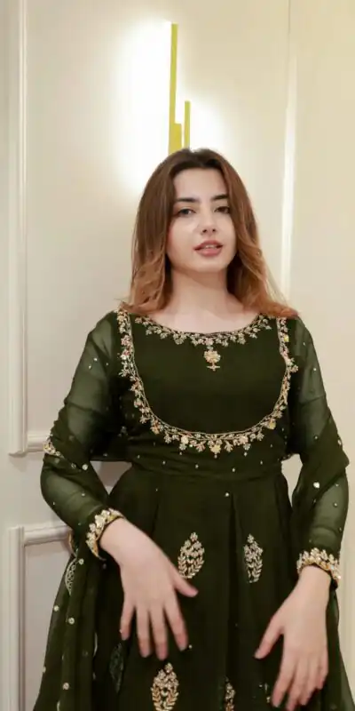 LG 2006 Mehendi Georgette Gown Perfect for Wedding, Party, Engagement, Diwali, Sangeet . Exclusive Offer ₹1999. Delivery 4-6 Working Days. Shop now. | Gowns, Bollywood Gowns, Creative Gowns, Designer Gowns, Embroidered Gowns, Party Wear Gowns